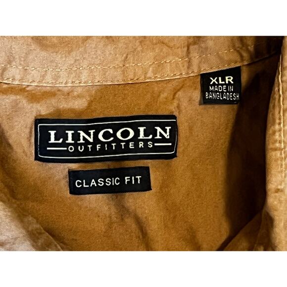 Lincoln Outfitters Classic Fit Golden Brown Men's XLR Button Down Shirt - Picture 5 of 6